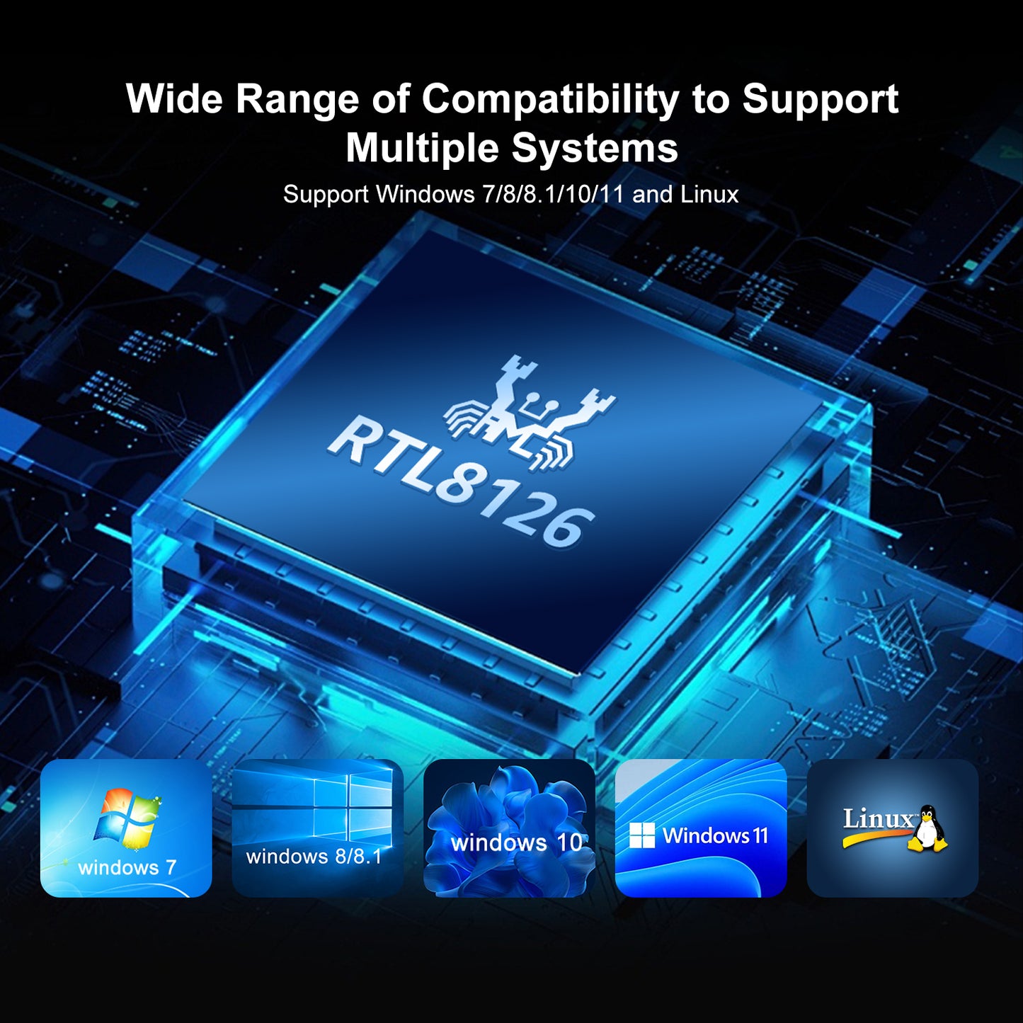 5Gb PCIe Network Card Realtek RTL8126 Controller, 5Gbe RJ45 Port NIC Card Support WOL, 5Gb Base-T Ethernet Adapter for Windows10/11/Windows Server/Linux