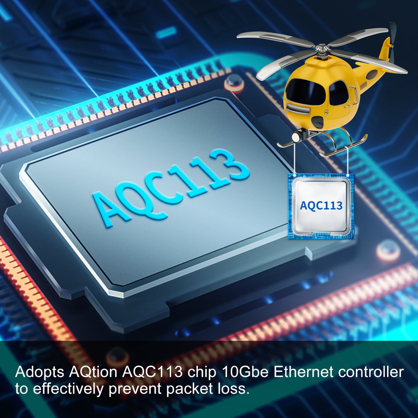 10Gbe PCI-e Network Card, AQC113 Controller, 10G Base-T RJ45 Port NIC Card, GiGaPlus 100/1000/2500/10000Mbps Ethernet Card, 10Gb Ethernet Adapter Support Windows10/11/Windows Server/Linux