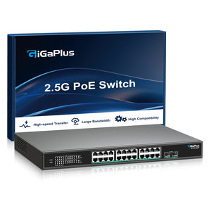 24*2.5G PoE Ports + 2*10G SFP+ Uplink Ports  Switch 