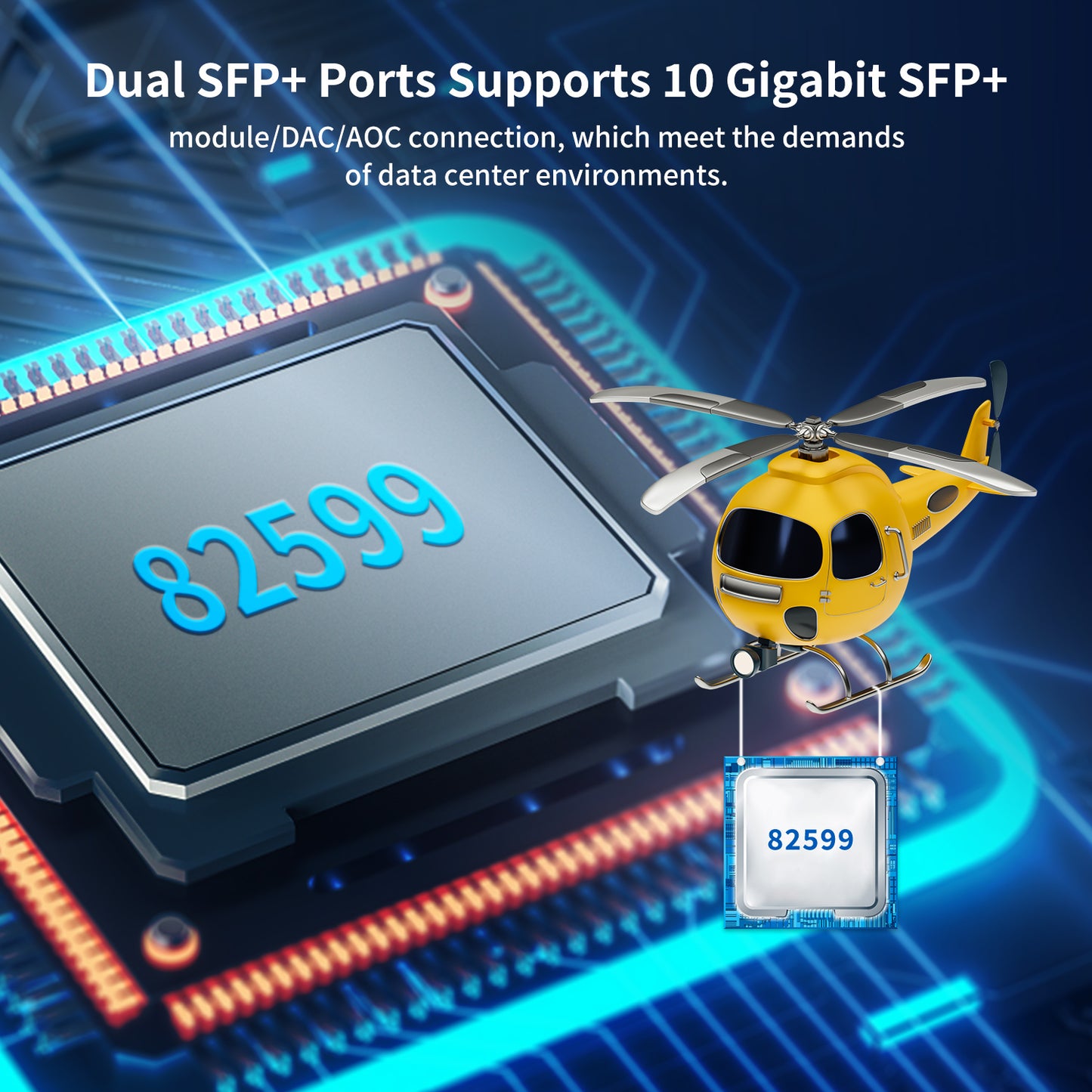 10Gb Ethernet Card with 82599ES (X520-DA2) Controller, GiGaPlus 10GB PCI-E Network Card Adapter, Dual LAN SFP+ Ports, Supports Windows/Windows Server/VMware Functions for 10Gbe Networking NAS