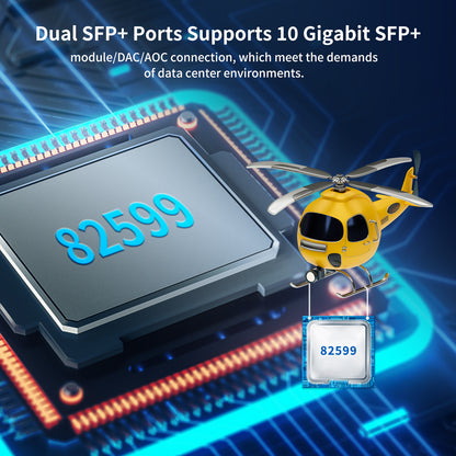 10Gb Ethernet Card with 82599ES (X520-DA2) Controller, GiGaPlus 10GB PCI-E Network Card Adapter, Dual LAN SFP+ Ports, Supports Windows/Windows Server/VMware Functions for 10Gbe Networking NAS